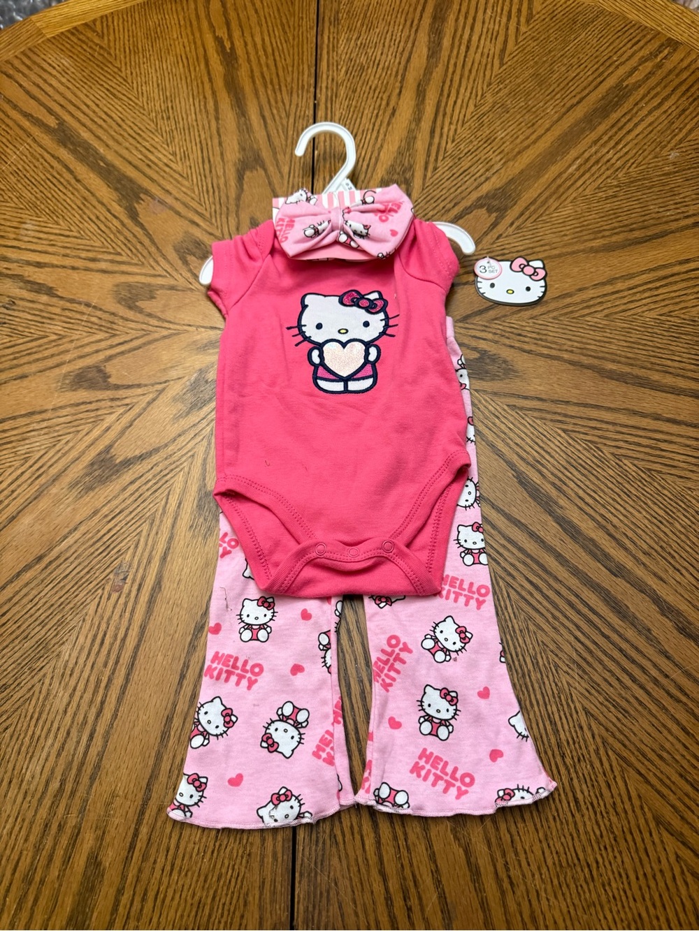 Hello Kitty Pink Infant One-Piece Bodysuit with Bow Headband